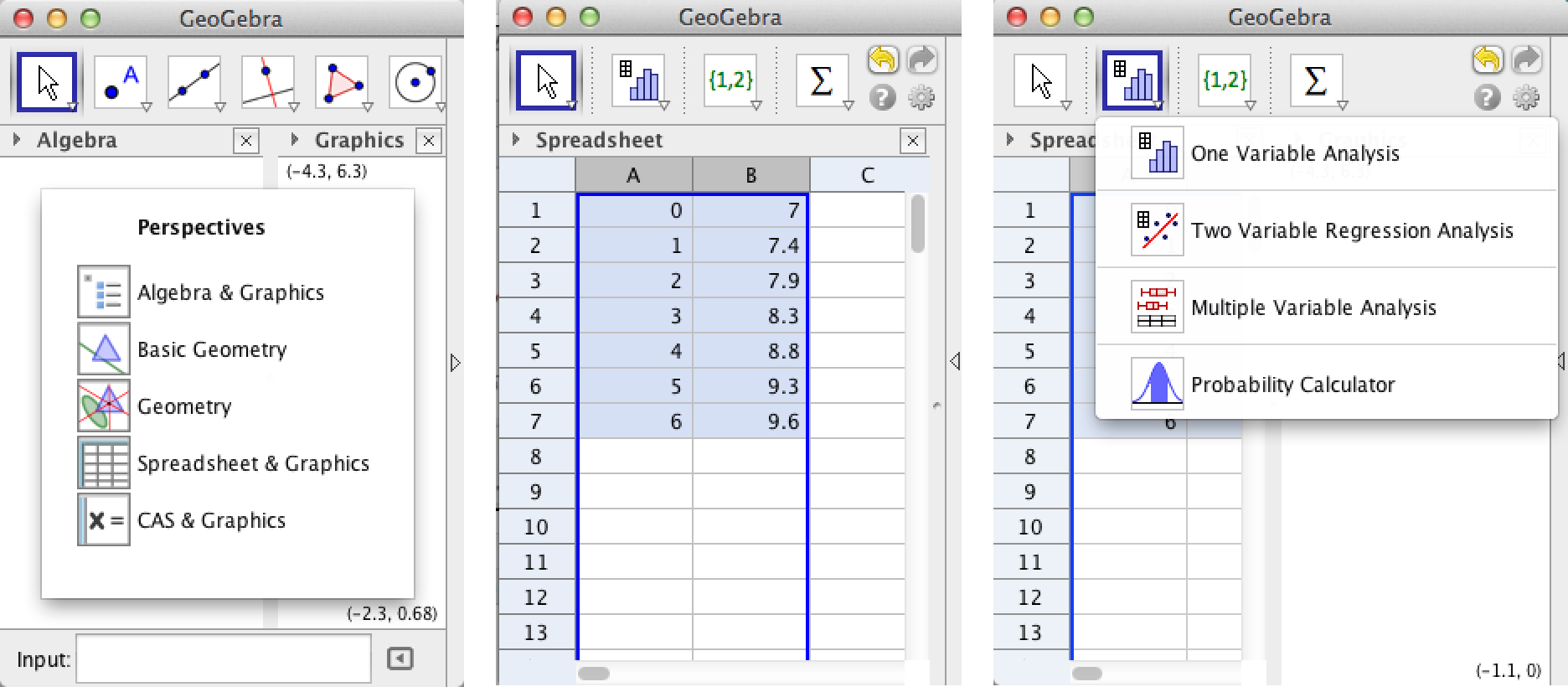 GeoGebra Spreadsheets - Crow1